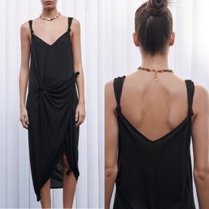 Zara Knotted Asymmetric Midi Dress